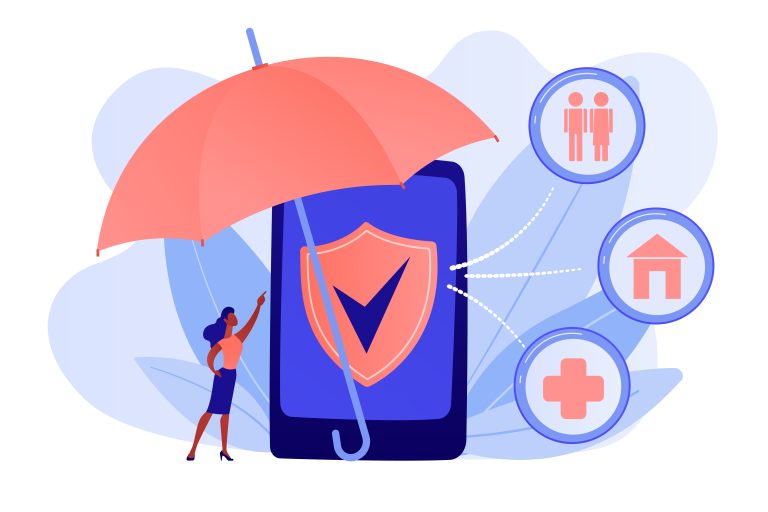 On-demand insurance concept vector illustration.
